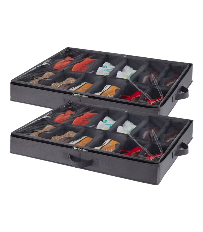 Untitled design (88) Under Bed Shoe Storage Organizer, Set of 2, Fits 24 Pairs - Image 1
